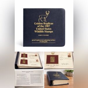 Golden Replicas of the 1987 U.S 50 Wildlife Stamps 22kt Gold Complete Set